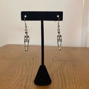 Skeleton Silver Dangle Earrings